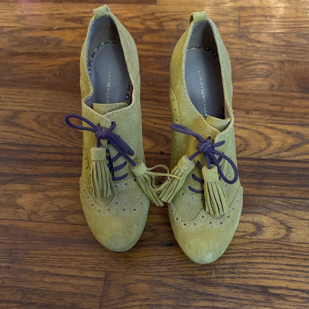 Tommy Hilfiger Mustard Yellow Suede Heels